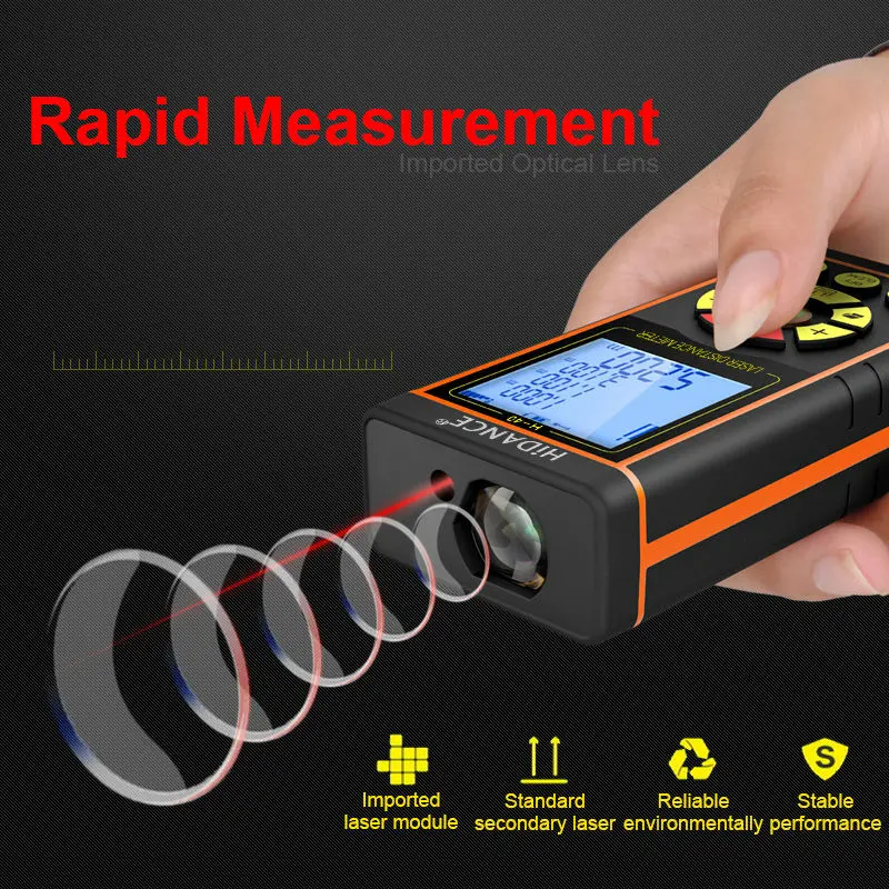 HiDANCE laser range finder construction tools distance measurer rangefinder digital optical tape measure laser meter 100m 80m 60 HiDANCE laser range finder construction tools distance measurer rangefinder digital optical tape measure laser meter 100m 80m 60