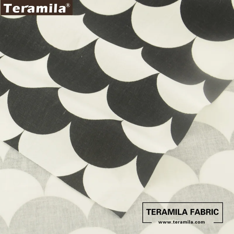 Teramila Fabrics Black and Whited Sector Designs Cotton Fabric Twill Fat Quarter Bedding Curtain Pillow Dress Home Textile|cotton fabric|cotton