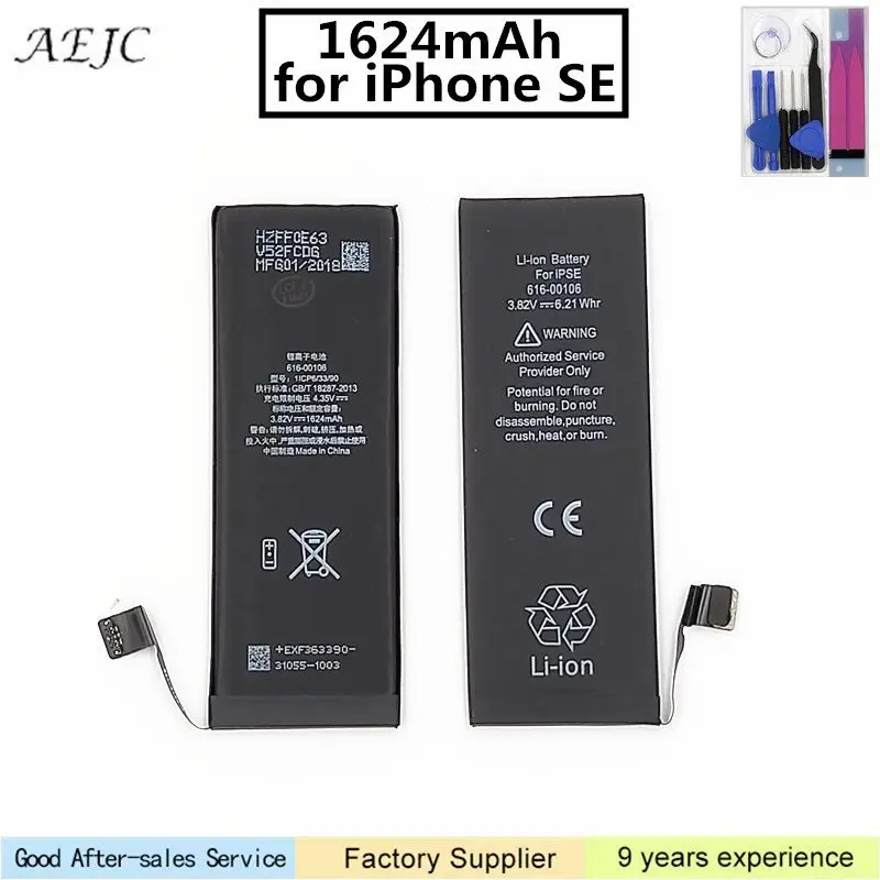 1624mAh For iPhone SE Battery Replacement For iPhone 5SE Li ion