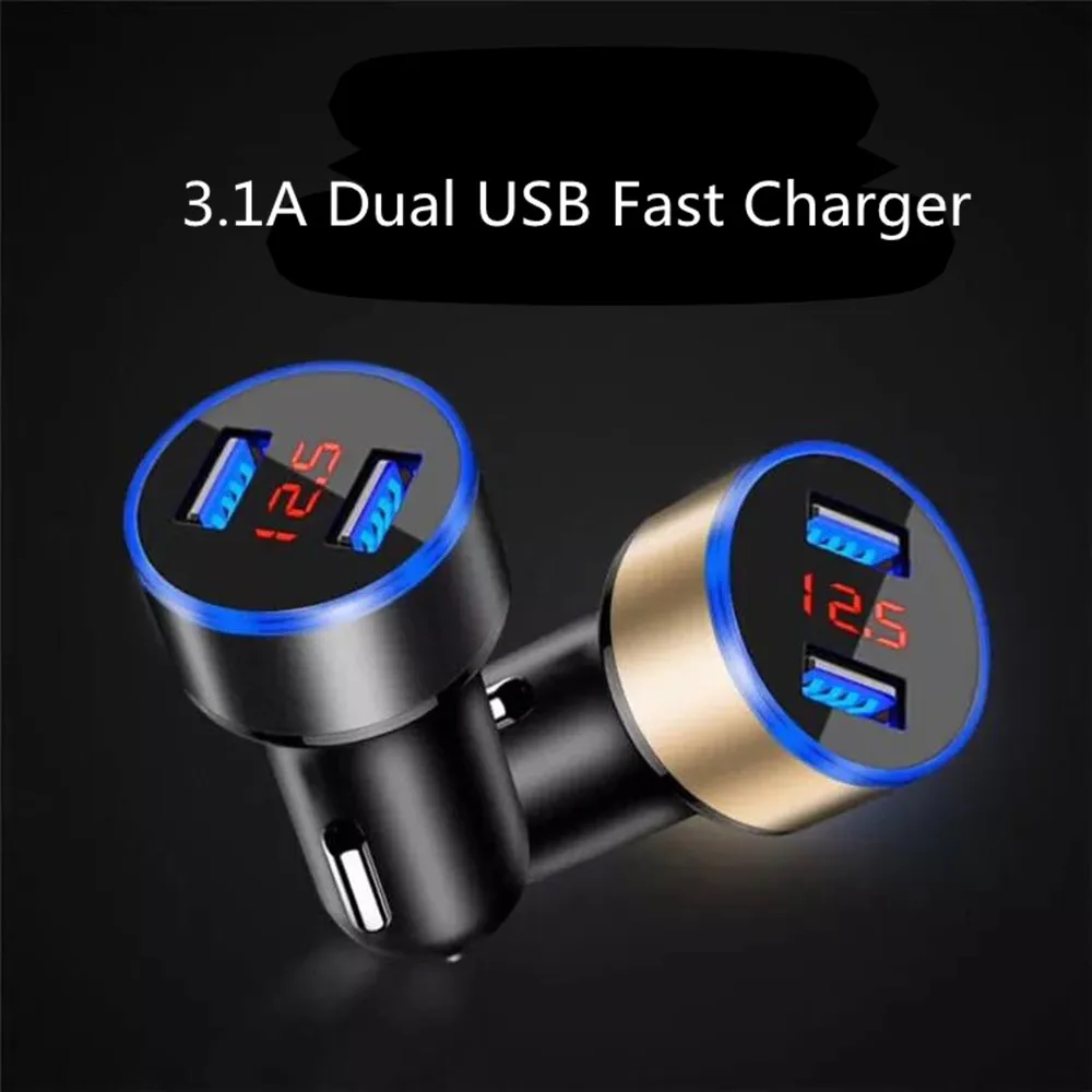 Устройство для автомобиля с двумя портами USB Зарядное устройство цифровой