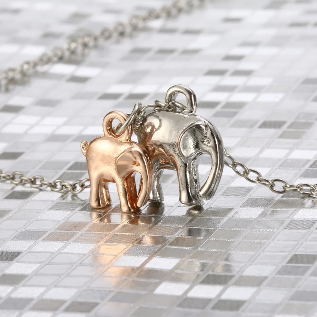 Cute Elephant Pendant & Necklaces Charming Chain Necklace Vintage Animal Choker Necklace Fashion Jewelry Gift Shellhard