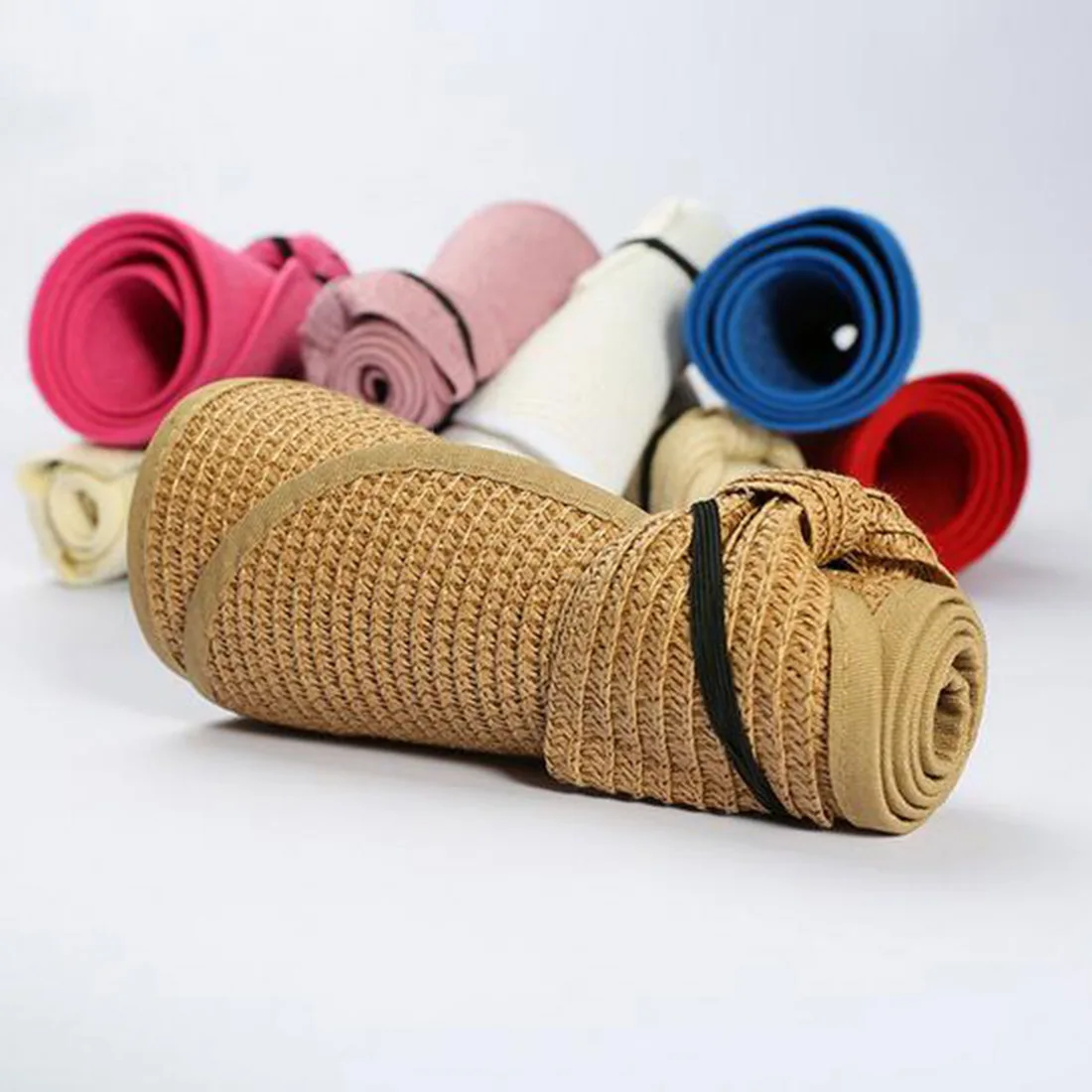 الأزياء شاطئ كاب الظل فارغة أعلى القش قبعة الإناث في الهواء الطلق الرياضة الأشعة فوق البنفسجية قبعة الصيف واقية من الشمس للطي قبعة الشمس قبع...