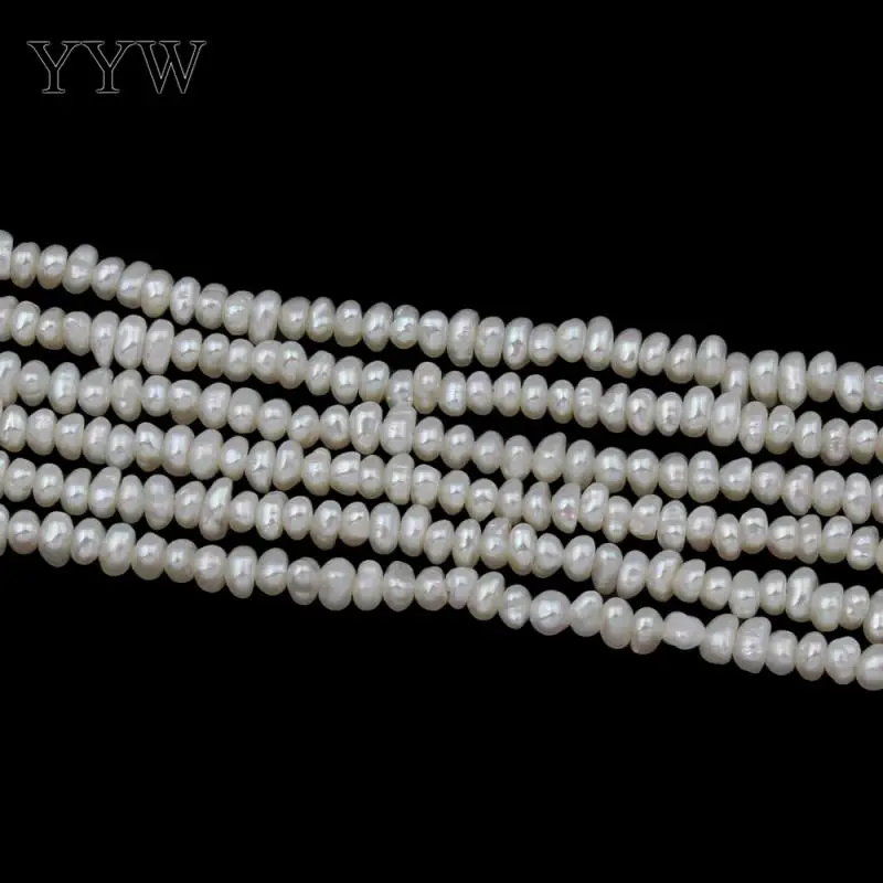 Perles de culture d'eau douce baroques, blanc naturel, trou de 2 à 3mm, brin de 1mm, perles pour bijoux, accessoires de direction, 15.5 po