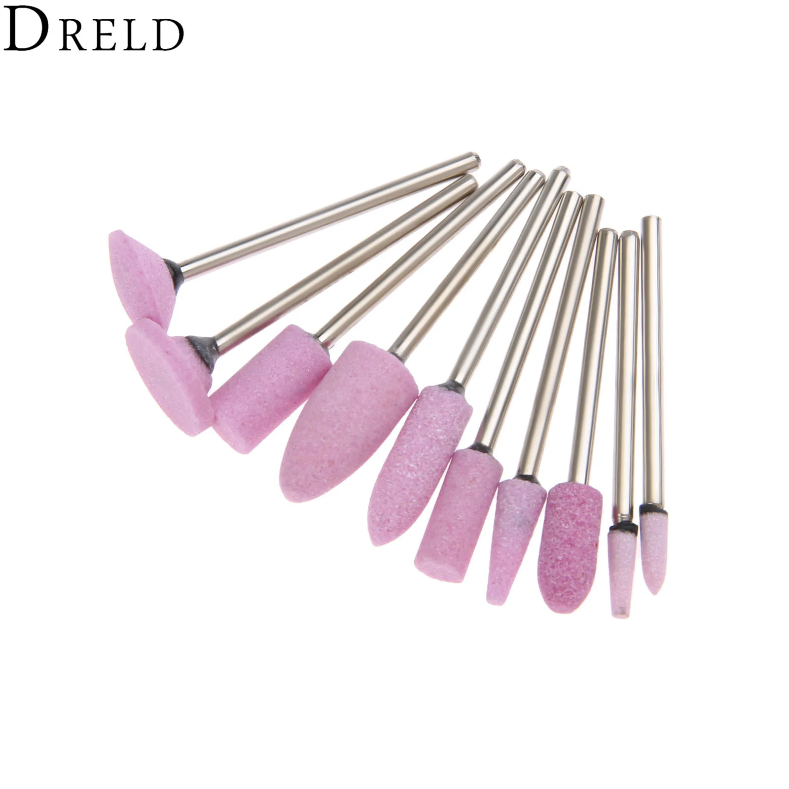 DRELD 10Pc 2.35mm Shank Red Buffing Polishing Grinding Head Wheel