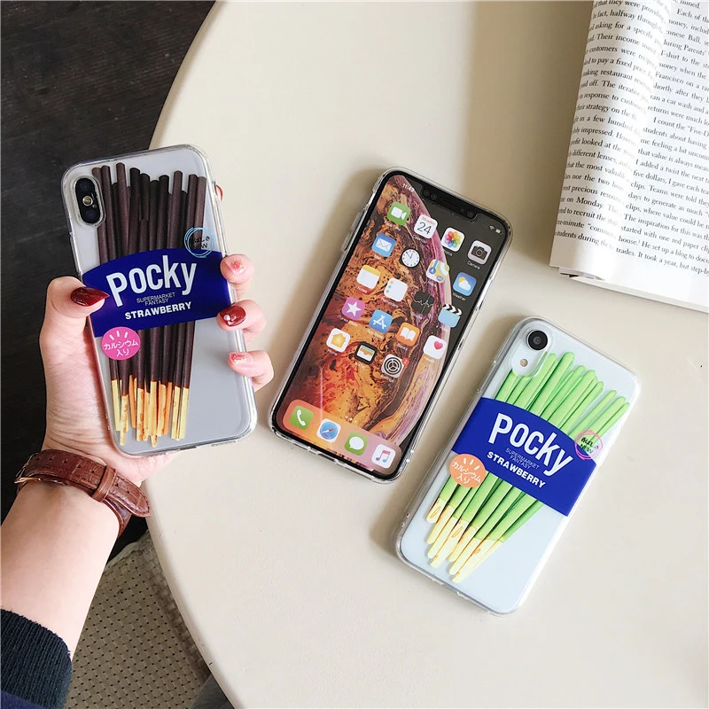 

Korean biscuits snacks cute Phone Case for iphone 7 8 6 6s plus soft TPU case Fun Pattern case For iphone Xs MAX XR back cover