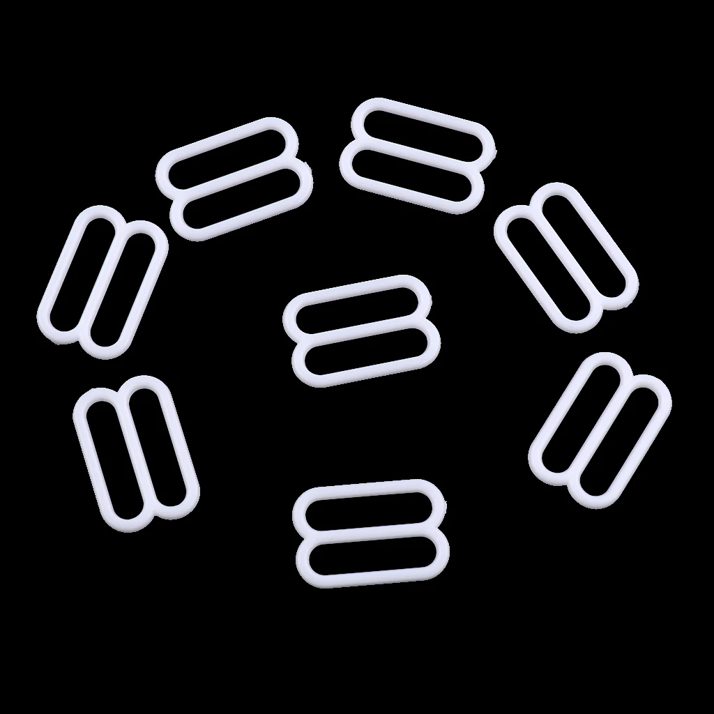 100Pcs 8mm/15mm Plastic Bra Headband Replacement Adjustment Buckles Underwear Sliders Rings Clips Sew Lingerie Bikini Adjusters