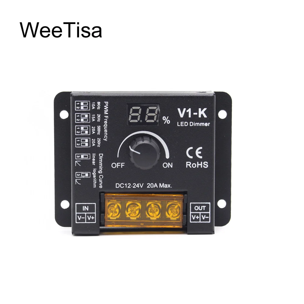 

LED Dimmer Rotary 12V 24V Constant Voltage PWM Frequency Adjustable Knob Wireless Wall Switch Dimmer for Single Color LED Strip