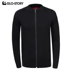 GLO-STORY Для мужчин 2019 новые базовые полная свитер на молнии пальто мужской кардиган Sweter Masculina одежда MMY-5512