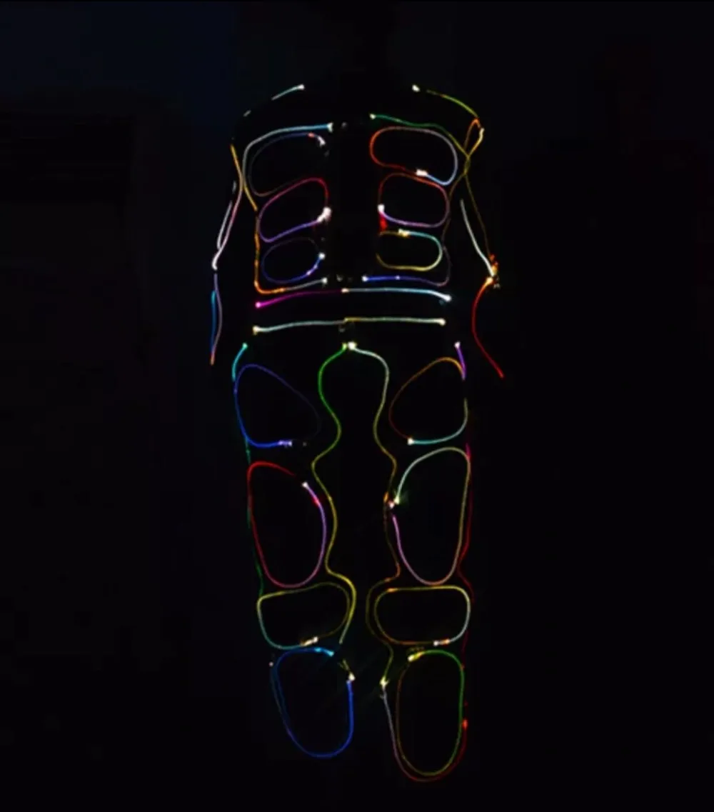 Best Price EL light clothing programmable linear luminous stage clothing professional dance performance fluorescent clothing TC-81