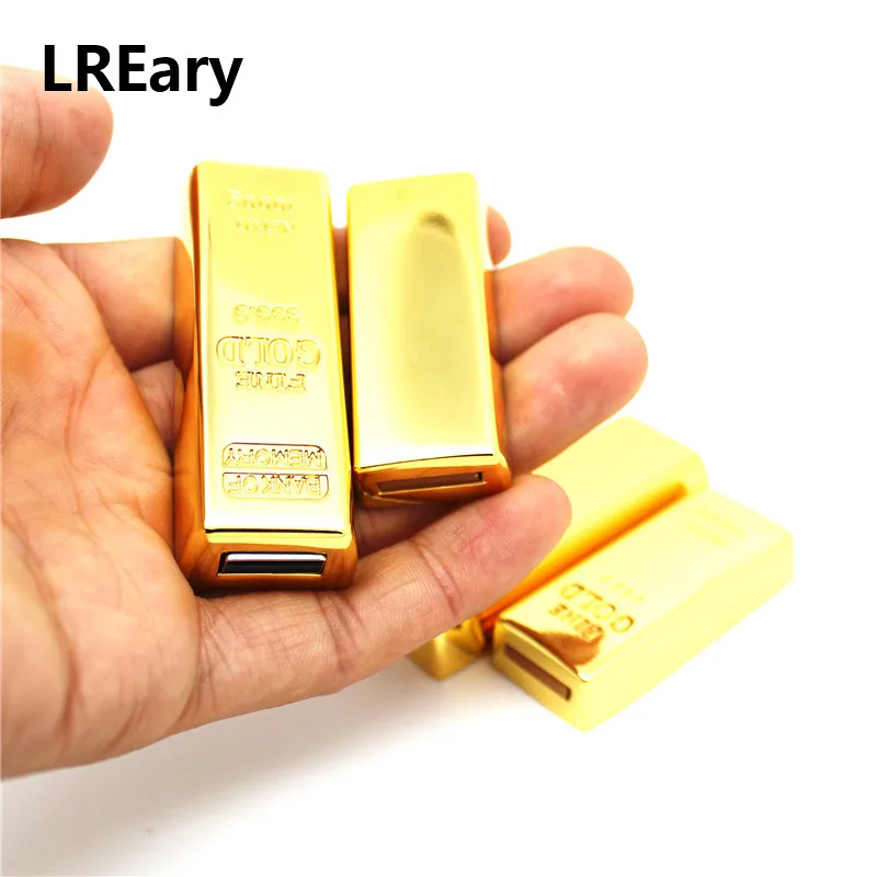 Металлический золотой слиток модель флеш диск USB 2 0 стержень ручка накопитель 4 ГБ