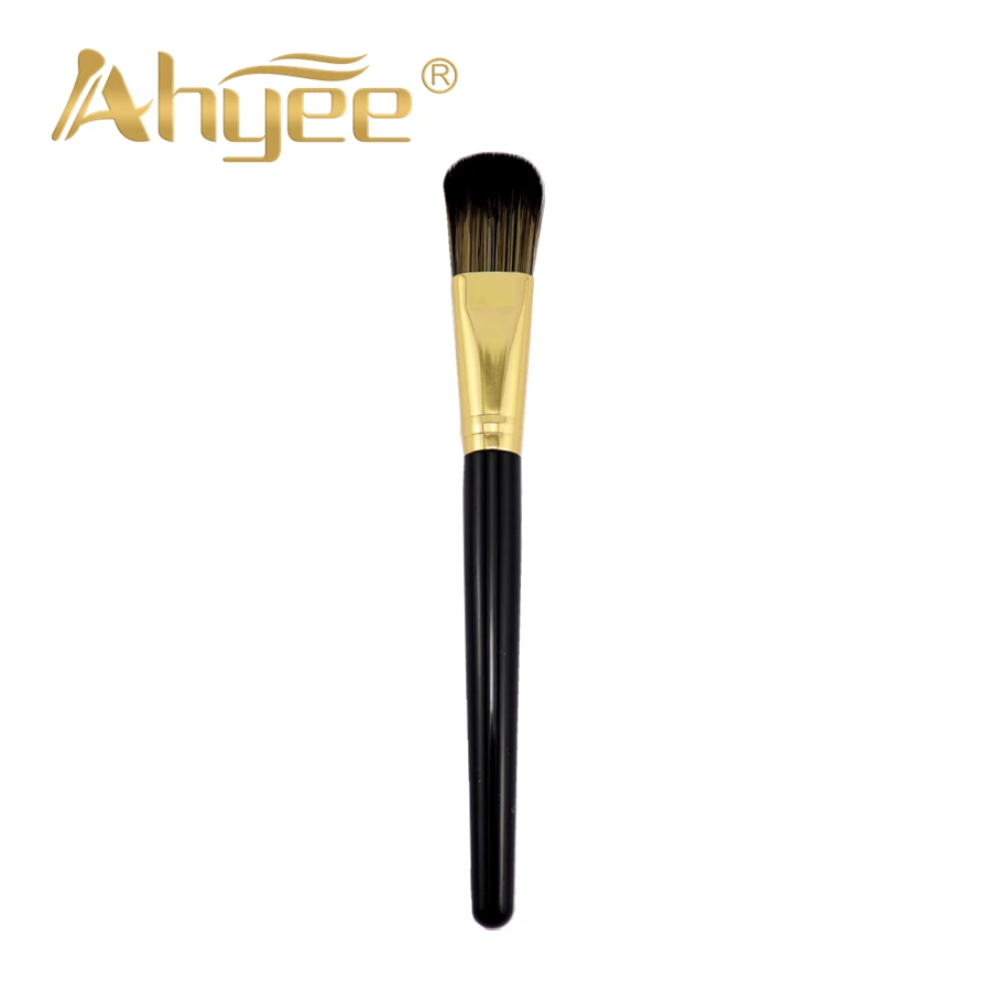 

New Foundation Brush Golden Ferrule Black Plastic Handle Cream Liquid Foundation Highlight Brush Makeup Brush Blender