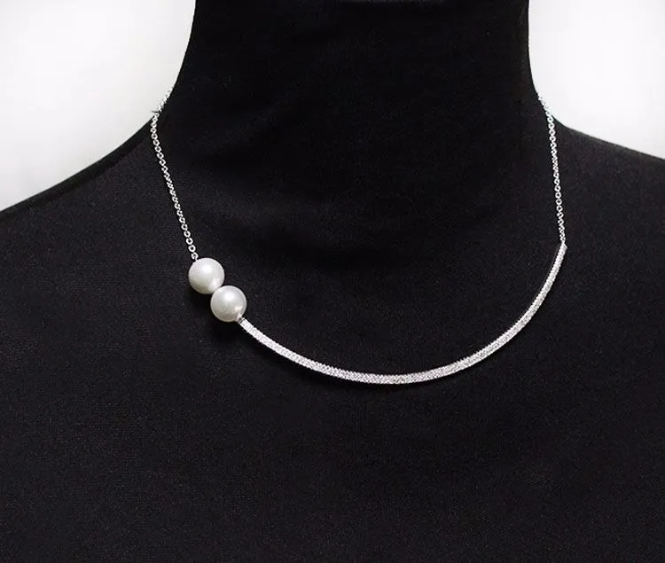 Модное очаровательное короткое ожерелье на шею OL Стиль микро проложить AAA Топ кубический Z кристаллы жемчужное ожерелье для женщин