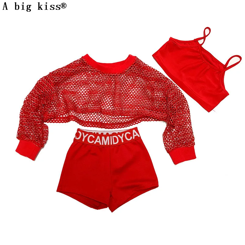 

Children's Hip-hop Dress Girl Suit Show Clothes Netsuit Jazz Hip-hop Dress Dance Dress Show Clothes kids clothes