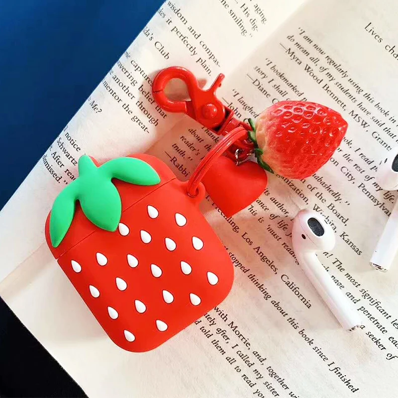 Чехол для Airpods 3D милые аксессуары наушников в виде фруктов чехол Apple защитный Airpod