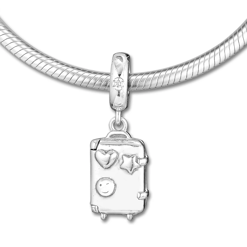 CKK чемодан Висячие Подвески 925 Fit Pandora браслет стерлингового серебра Шарм бусины для изготовления ювелирных изделий Bijoux бисера