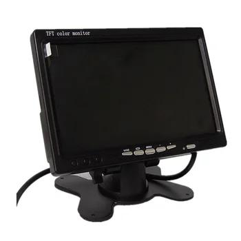 

7 inch Car Monitor TFT LCD Screen DC 8-36V Stand Alone Monitor with 2 Video Inputs SH708 Black Color