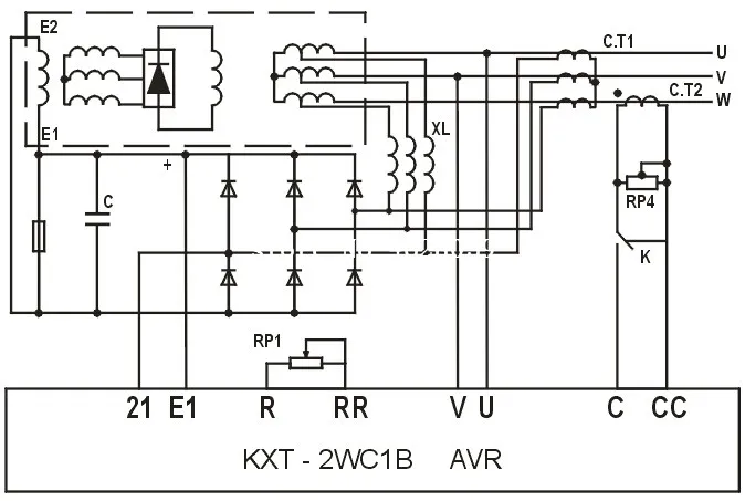 KXT 2WC AVR Автоматический регулятор напряжения для генератора высокого