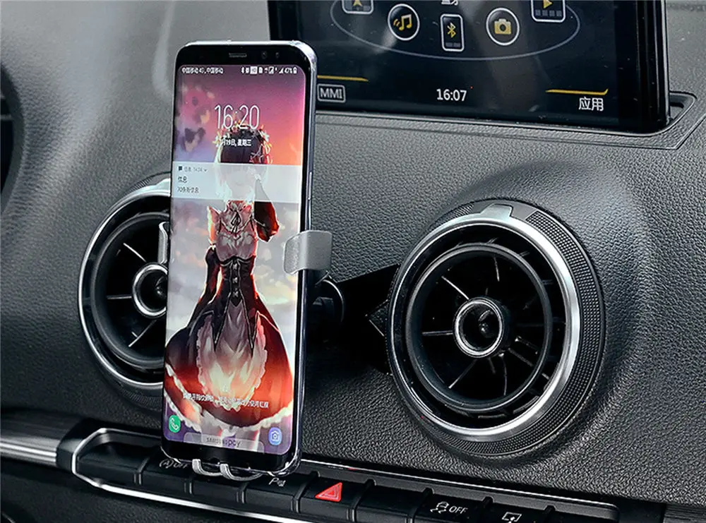 M форма мобильный телефон Автомобильный держатель, устанавливаемое на вентиляционное отверстие в салоне автомобиля/AutoBot Gravity воздуховыпускное отверстие крепление держатель для сотового телефона для Audi A3/S3