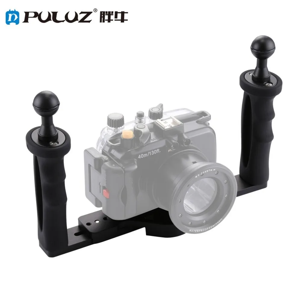 

PULUZ Aluminium Tray, Dual Handle Grip, Handheld Stabilizer, with 1/4" Screw, Diving Tray, for Underwater Camera Housings
