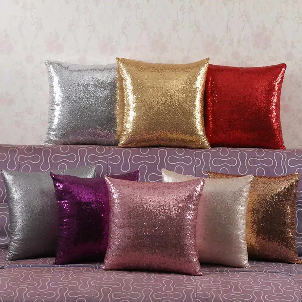 

New 8 Stypes Solid Color Glitter Sequin Pillowcase Bling Shiny Throw Pillow Case Cushion Cover Pillowcover Home Car Decorations