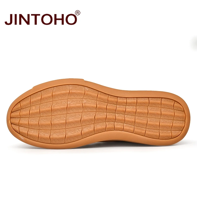 JINTOHO мужские зимние ботинки из натуральной кожи модная мужская зимняя обувь