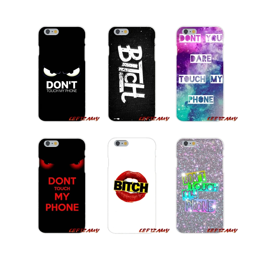 DON'T TOUCH MY PHONE BITCH Pattern For Samsung Galaxy A5 A6S A7 A8 A9S Star J4 J6 J7 J8 Prime Plus 2018 Transparent TPU Bag Case |
