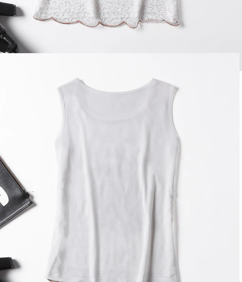 Tanque para Mulheres Verão Novo Tops Sexy Lace Lantejoulas Bordados Magro Lady Camisetas Elegante Outwear Tamanho Grande 4xl 2020 7 Camisetas regata