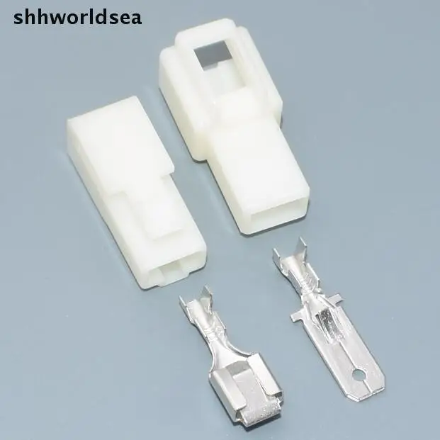 Shhworldsea 100 компл. 6.3 мм Pin обжимной вывод Женский Лопата Разъем + Мужской Лопата Разъем + Case разъем для автомобиль Мотоцикл