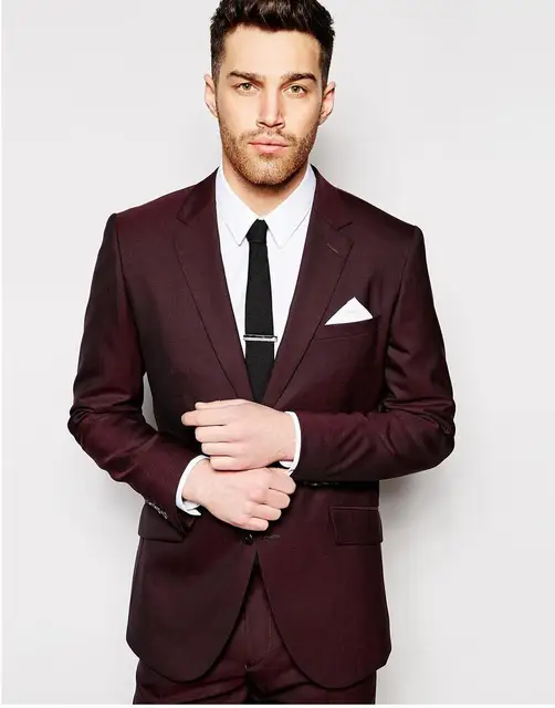 Aliexpress.com : Buy New Design Burgundy Man Suit Custom