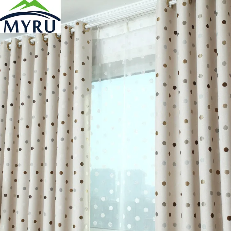 

MYRU Pastoral Style Linen Yarn Dyed Cloth Curtain Endless Jacquard Blockout Cloth Curtain for Living Room Bedroom