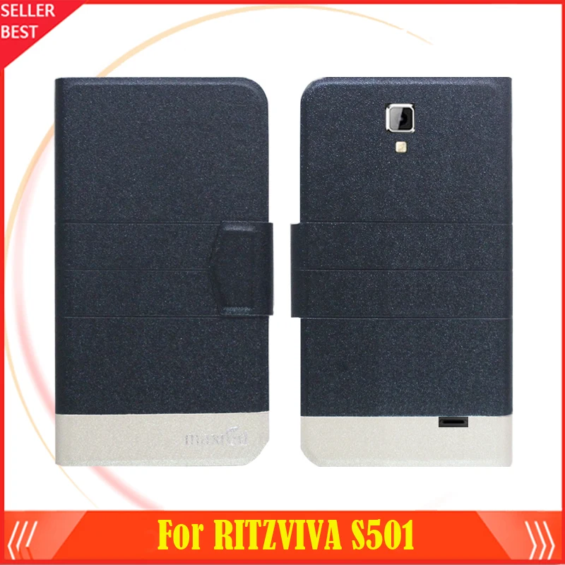 

5 Colors Factory Direct!! RITZVIVA S501 Case Flip Ultra-thin Fashion Leather Stand Function Protective Phone Cover