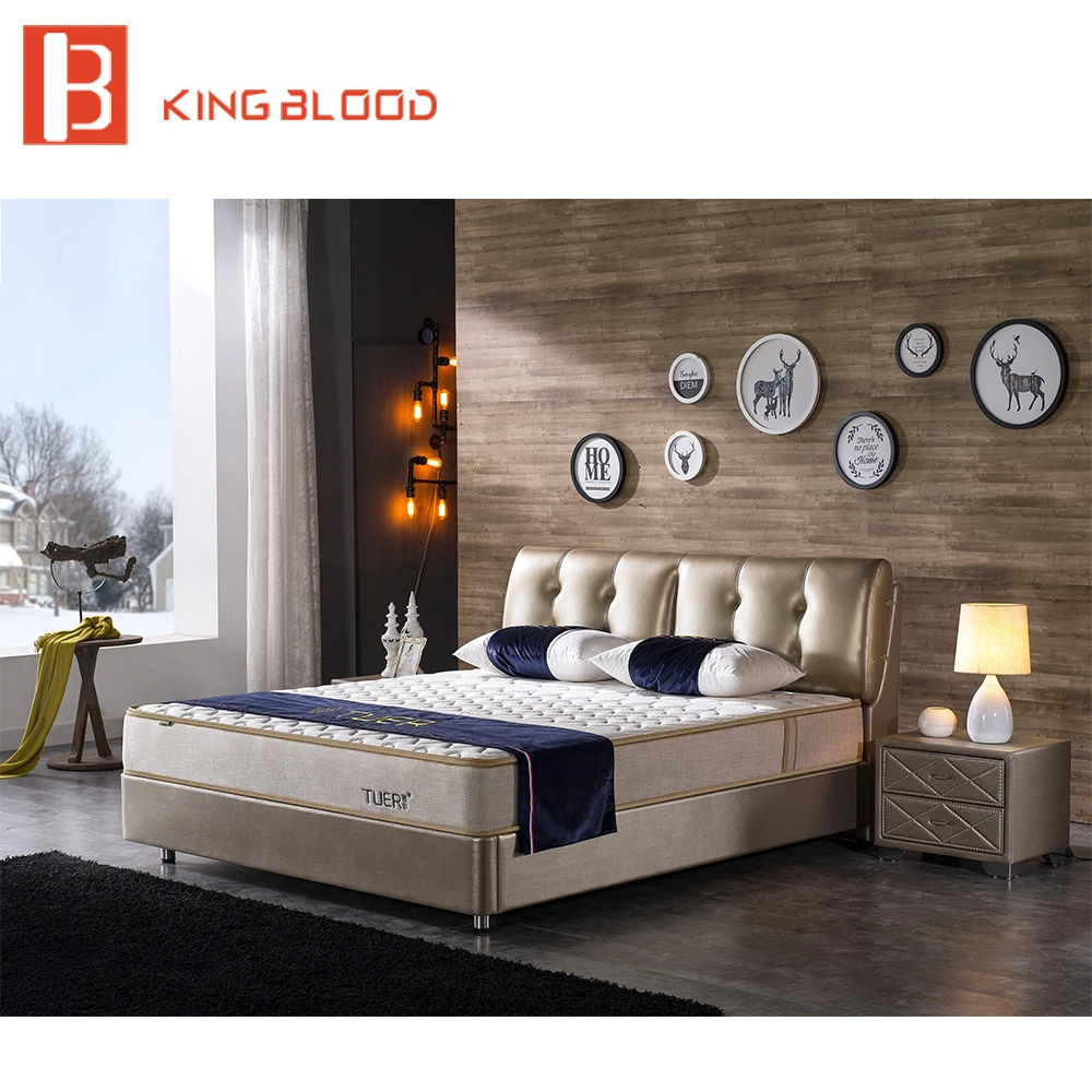 indian modern genuine leather solid wood double bed designs ...
