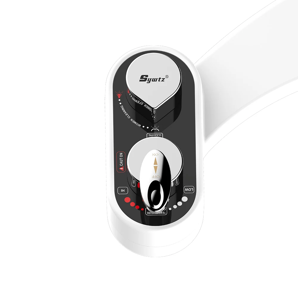 Sywtz Bidet for Toilet Non-Electric Mechanical Bidet Toilet Seat Attachment Hot and Cold Water Spray Dual Nozzle
