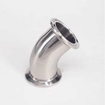 

63mm 2" O/D 304 Stainless Steel Sanitary Ferrule 45 Degree Elbow Pipe Fitting Tri Clamp