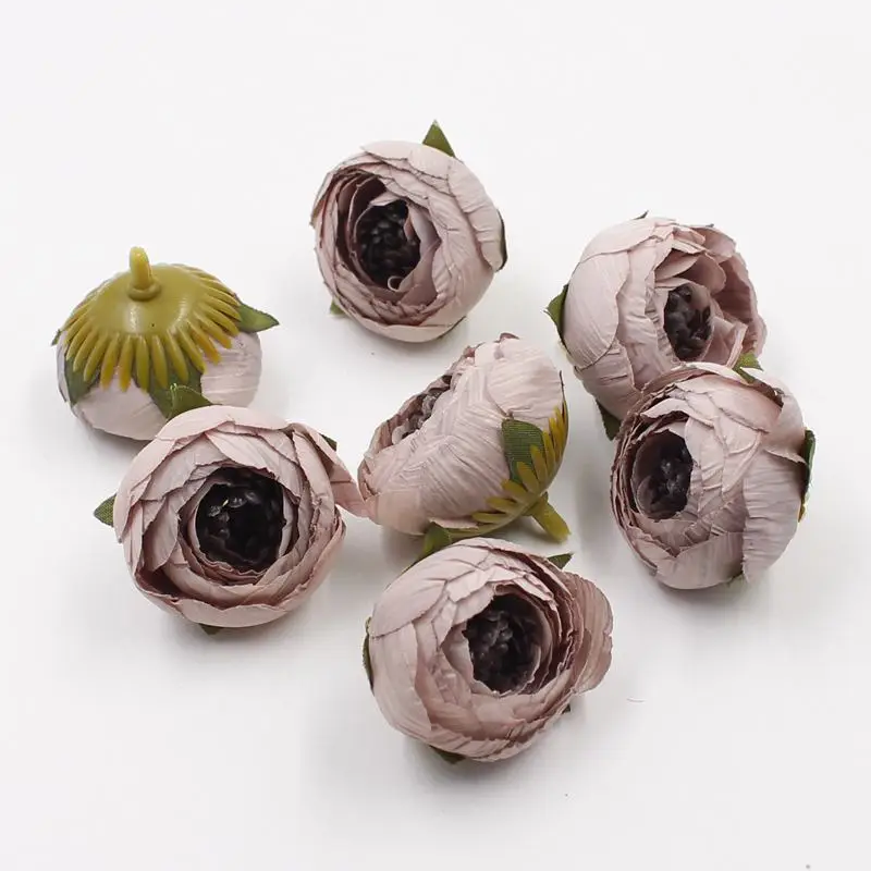 5 шт.(4 см) искусственный цветок пион свадебные декорации цветок DIY декоративный венок гирлянда - Цвет: 2