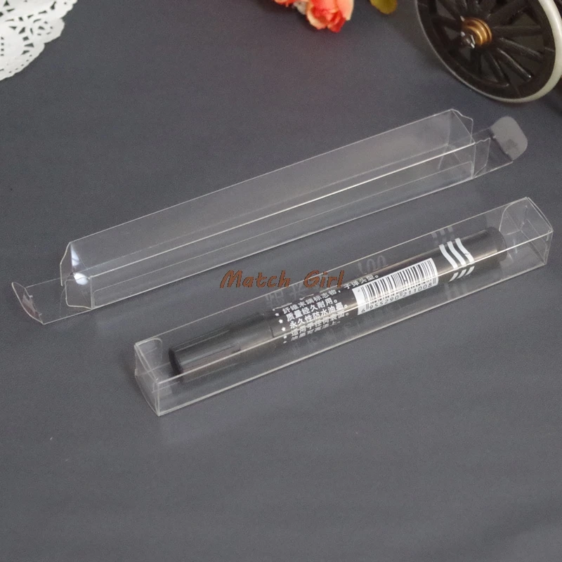 50 шт.-2*2*17 см Прозрачная ПВХ пластиковая упаковочная коробка с защитной пленкой DIY карандаш для бровей подводка для глаз Ручка косметика подарочная коробка