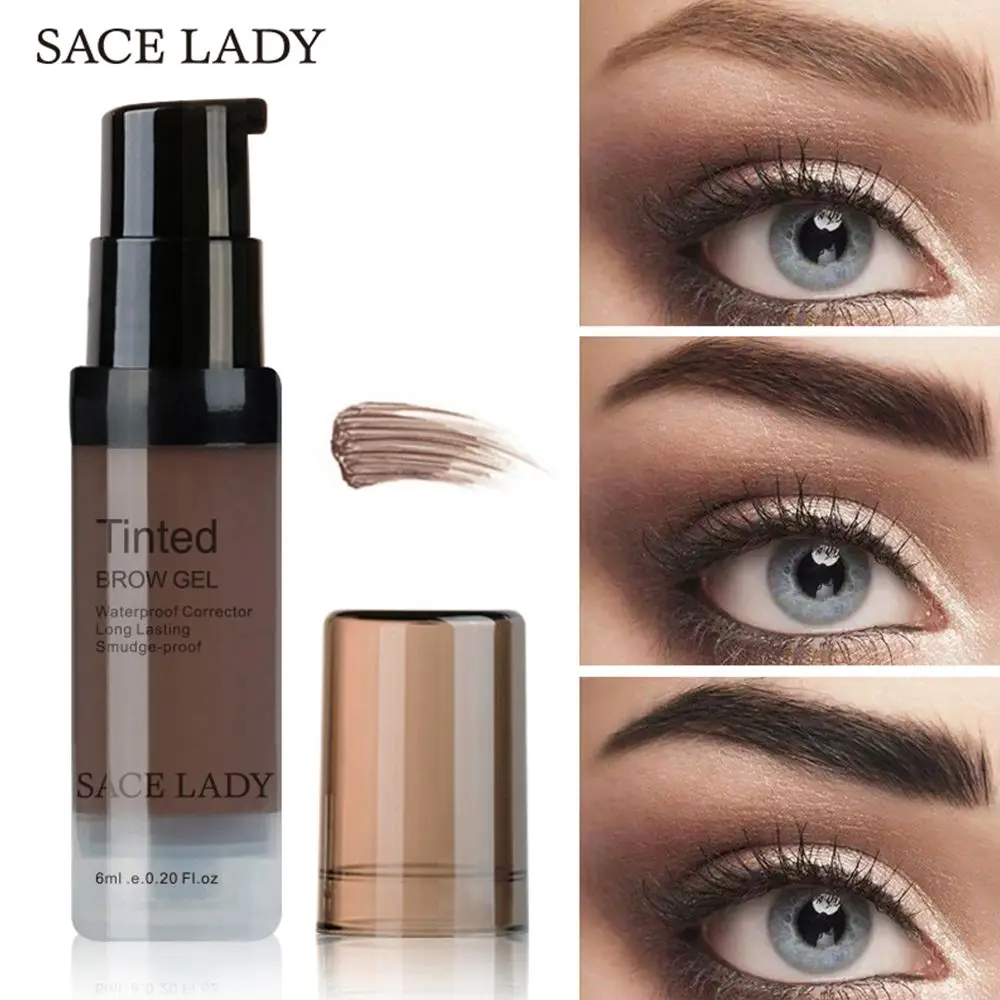 

SACE LADY 6 Colors Henna Eyebrow Gel Waterproof Tint Makeup Brush Set Long Lasting Eyebrow Gel Make Up Paint Pomade Cosmetic
