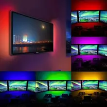 2019 100 см USB Светодиодная лента лампа для телевизора 5050RGB изменение
