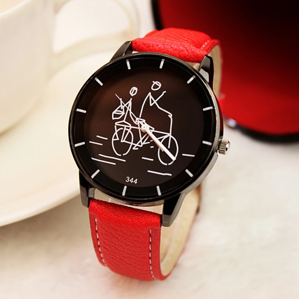 Повседневная атмосферная тренд мужские часы модные женские горячие граффити кварцевые часы Девушки наручные часы для студентов кожаный