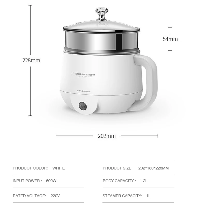 220 V Многофункциональный Электрический Риса Плита Hot Pot Еда пароход Отопление чашки Нержавеющая сталь пароход Еда Плита