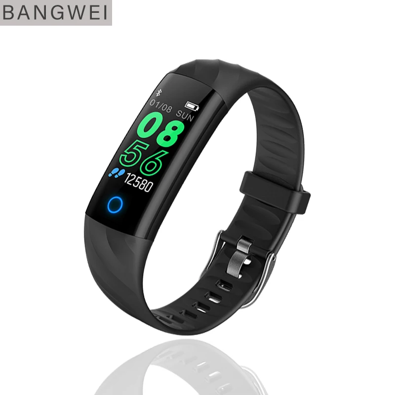 

BANGWEI Heart Rate Smart Fitness Bracelet IP68 Waterproof Blood pressure oxygen Monitor Color Screen Activity Tracker Smart Band