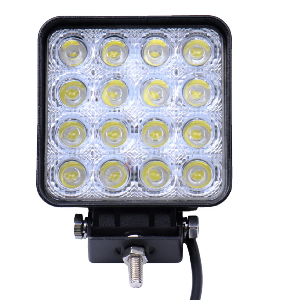 10PCS GERUITE LED Spotlight 48W Square Car Lights For Truck SUV Boating Hunting Fishing IP67 Waterproof