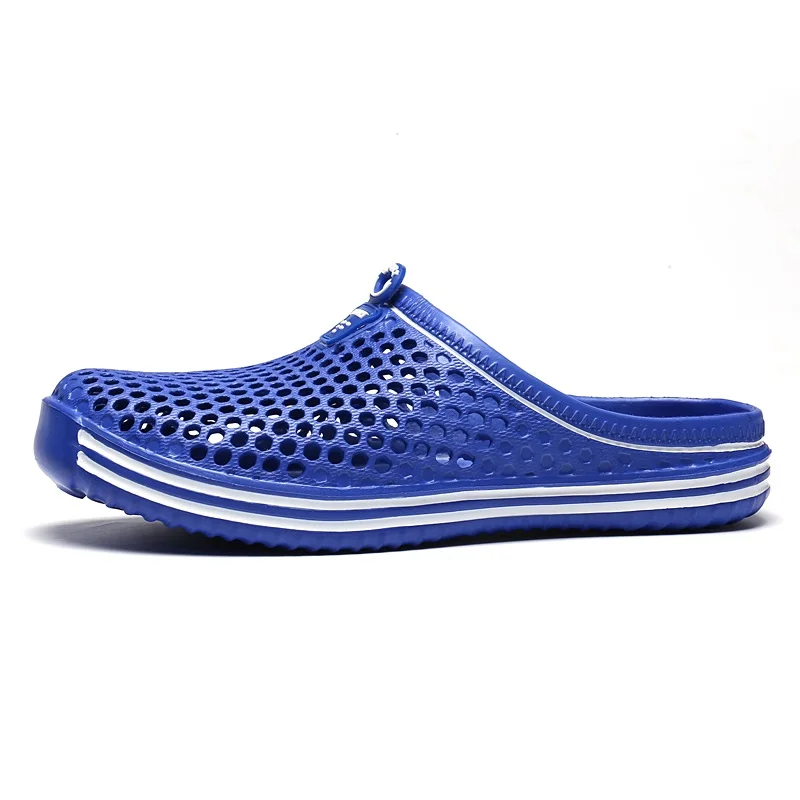 Туфли-сабо для сада Для мужчин Для женщин быстросохнущие летние пляжные тапки на плоской подошве benassies сандалии для прогулок для мальчиков и девочек, садовая обувь - Цвет: Синий