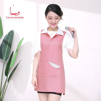  Korean version of fashion beauty manicure work clothes apron vest style mother and baby supermarket