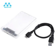 Memteq 2,5 дюймов прозрачный жесткий диск 6 Гбит/с 3 ТБ USB 3,0 SATA HDD жесткий диск внешний защитный корпус hdd корпус