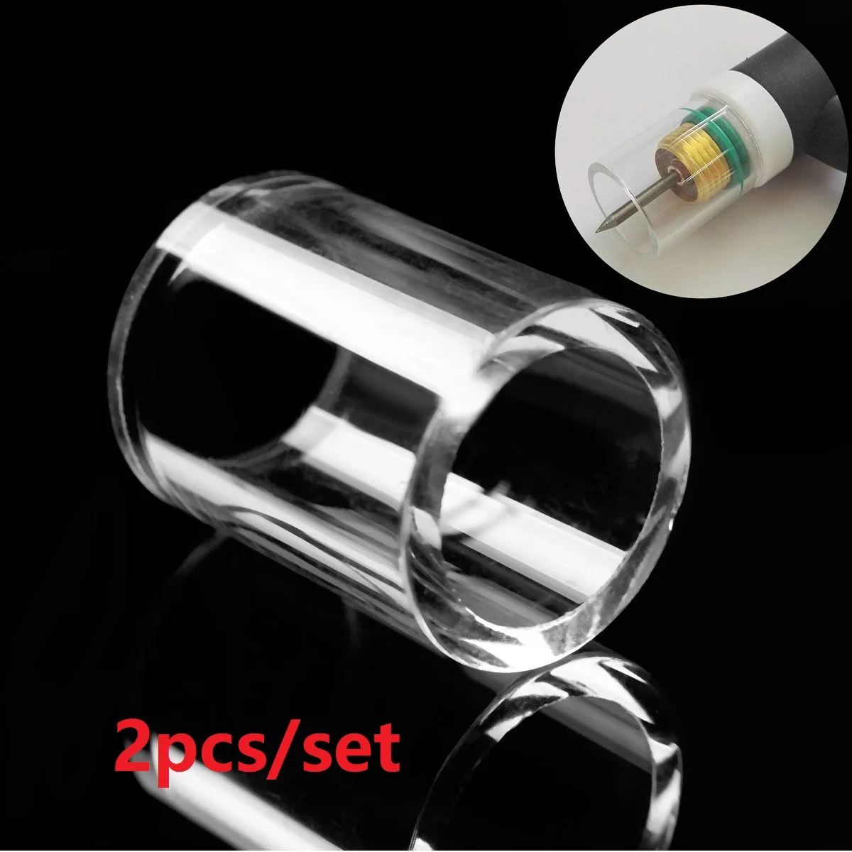 2pcs New Clear Pyrex Welding Stubby Gas Lens Glass Cup For Tig WP-17/18/26 Torch