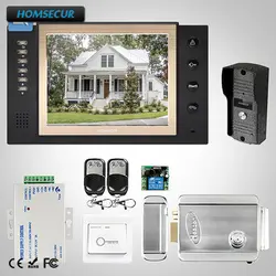 HOMSECUR 8 "Свободные Руки Видео и Аудио Домашний Интерком Электрический Замок + Ключи Включены TC031 + TM801R-B