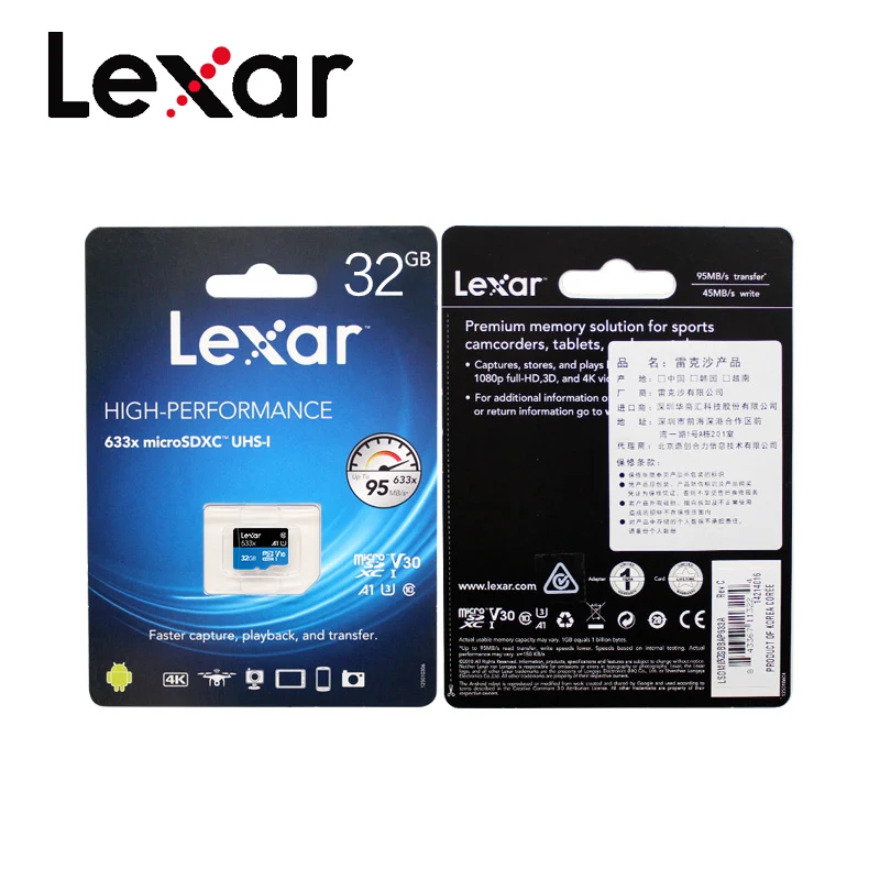 Карты памяти Lexar 16g флэш карта класса 10 micro sd 64 ГБ tf tarjeta 128 Гб microsd карт 32g|Карты