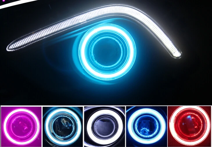 COB angel eyes + LED DRL daytime running light + H3 fog lamp + projector lens with E13 certification for mazda 6 atenza 2013-14 Wholesale Automobiles & Motorcycles