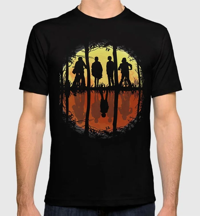 black stranger things t shirt